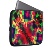 Inlinierte, gestreckte Rechtecke, grün, rot, dunke Laptopschutzhülle (Vorne Rechts)