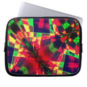 Inlinierte, gestreckte Rechtecke, grün, rot, dunke Laptopschutzhülle (Vorderseite)