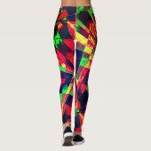 Inlinierte, gestreckte Rechtecke, grün, rot, dunke Leggings (Rückseite)