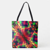 Inlinierte, gestreckte Rechtecke, grün, rot, dunke Tasche (Vorderseite)