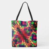 Inlinierte, gestreckte Rechtecke, grün, rot, dunke Tasche (Rückseite)