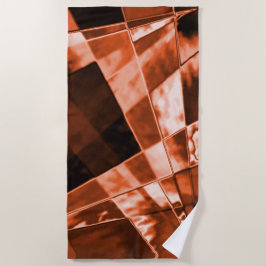 Inlinierte und einige Korallenquadrate und -rechte Strandtuch