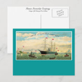 Inman-Dampfschifffahrtsgesellschaft Postkarte (Vorne/Hinten)