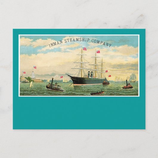 Inman-Dampfschifffahrtsgesellschaft Postkarte (Vorderseite)