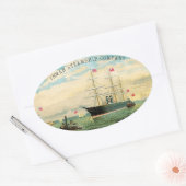 Inman Steamship Company Ovaler Aufkleber (Umschlag)