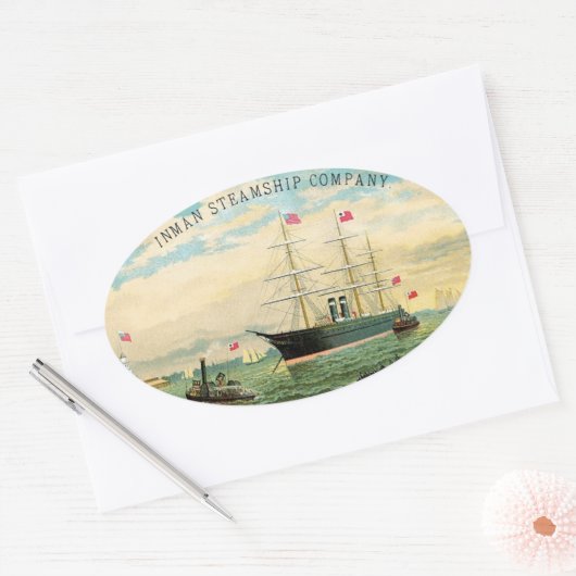 Inman Steamship Company Ovaler Aufkleber (Umschlag)