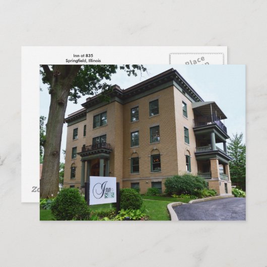 Inn at 835 Inn, Springfield, Illinois Postkarte (Vorne/Hinten)