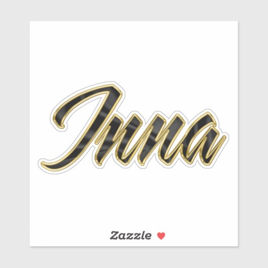 Inna black gold Lettering Aufkleber Sticker (Blatt)