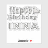 Inna Happy Birthday silver Aufkleber Sticker (Blatt)