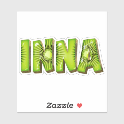 Inna Name Kiwi Design Aufkleber Sticker (Blatt)
