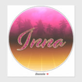 Inna Vorname Name golden pink Aufkleber Sticker (Blatt)