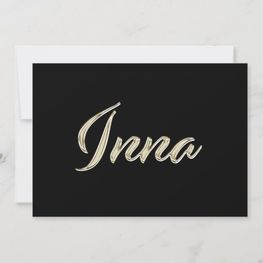 Inna white gold Handwriting Karte (Vorderseite)