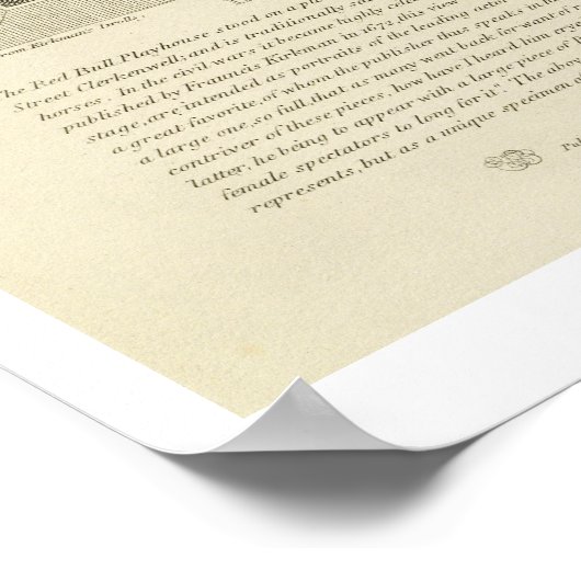 Innen des Red Bull Playhouse, frontispiece to Poster (Ecke)