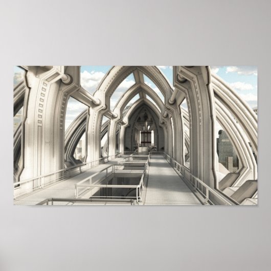 Innen einer zukünftigen Stadt Poster (Vorne)