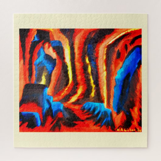 Innen eines Vulkans Puzzle (Vertikal)