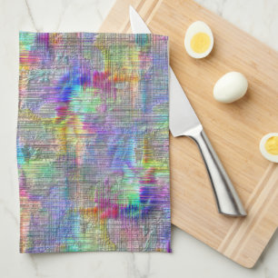 Innen farbige Flecken unter gerade dünnen Linien Geschirrtuch