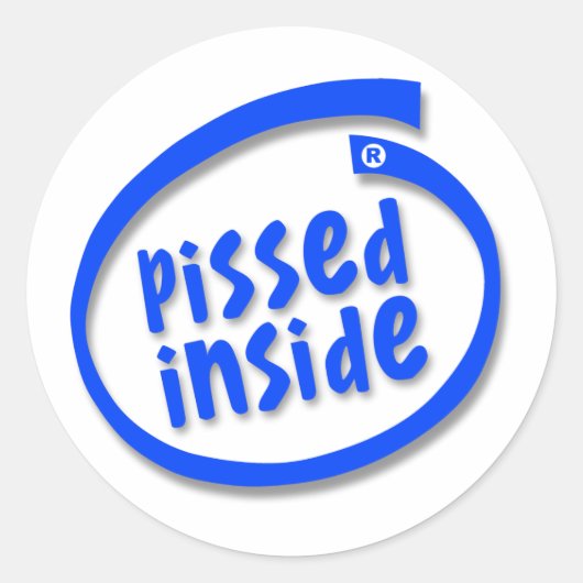 Innen gepisst runder aufkleber (Vorderseite)