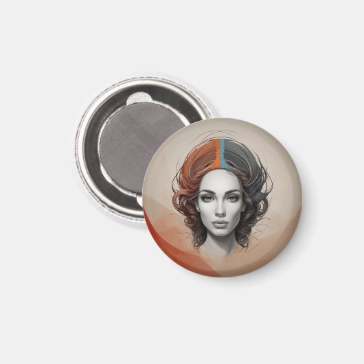 innen heraus lebendiges Mädchen Magnet (Vorderseite/Rückseite)