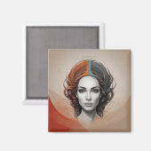 innen heraus lebendiges Mädchen Magnet (Vorderseite/Rückseite)