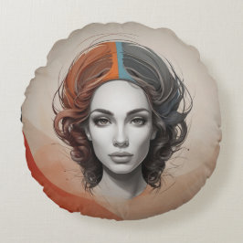 innen heraus lebendiges Mädchen Rundes Kissen