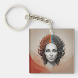 innen heraus lebendiges Mädchen Schlüsselanhänger