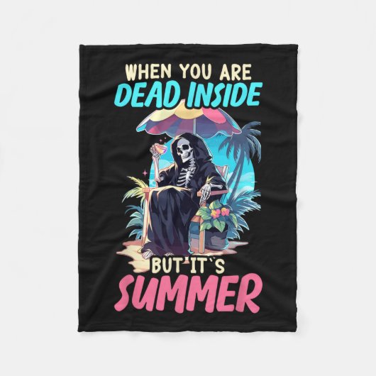 Innen Sarcastic Gothic Skeleton Halloween Fleecedecke (Vorderseite)