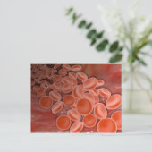 Innenansicht der Arterie mit roten Blutkörperchen Postkarte (Stehend Vorderseite)