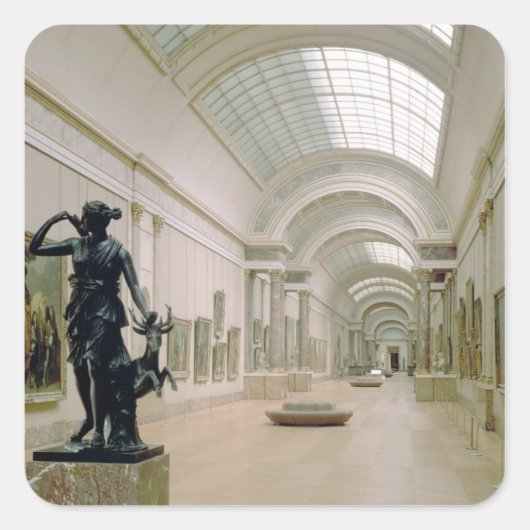 Innenansicht der Grande Galerie Quadratischer Aufkleber (Vorderseite)