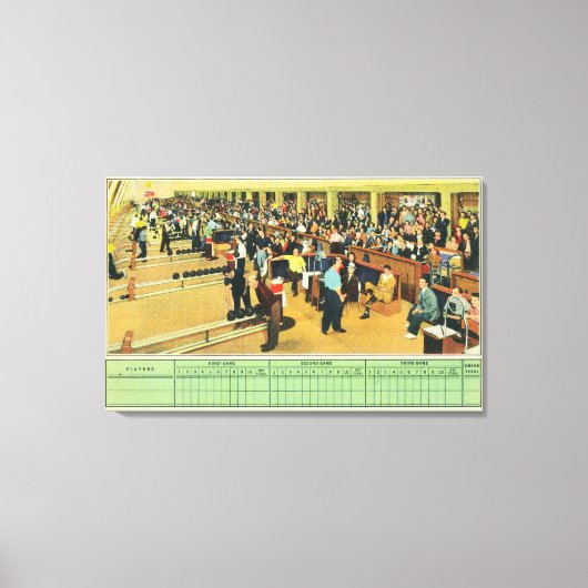 Innenansicht des Sunset Bowling Center 2 Leinwanddruck (Vorderseite)