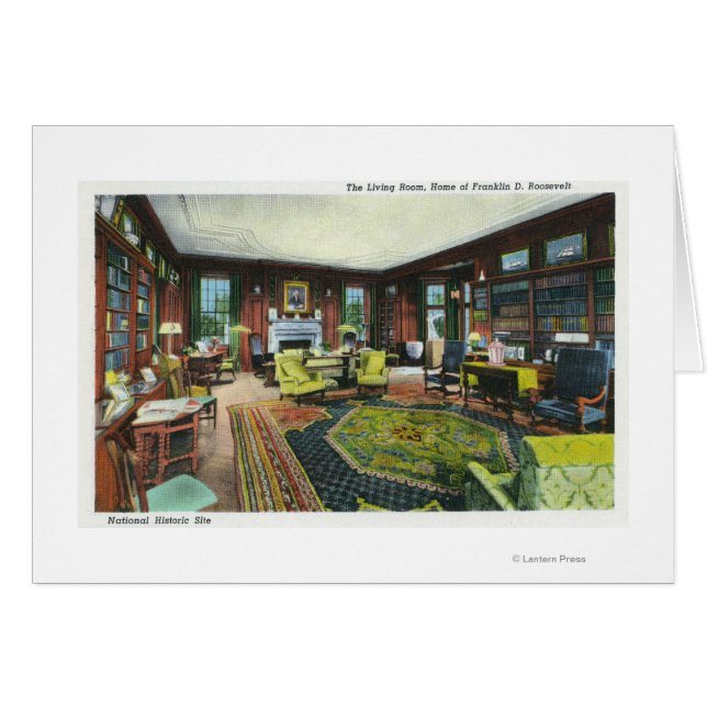 Innenansicht des Wohnzimmers des FDR (Vorderseite (Horizontal))