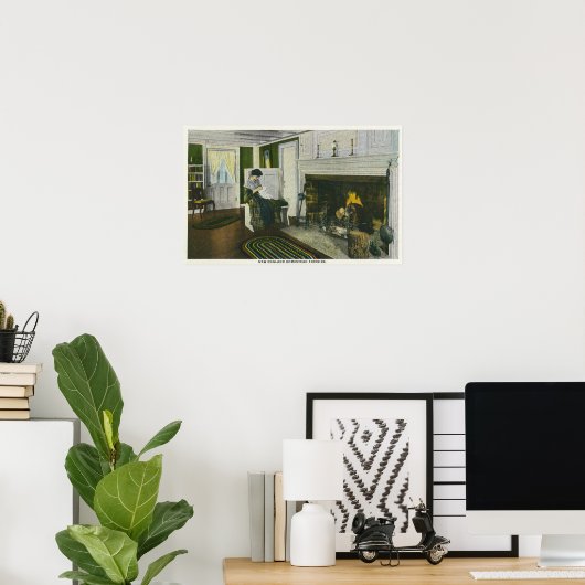 Innenansicht eines New England Homestead Poster (Heimbüro)