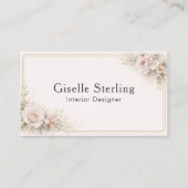 Innenarchitekt Blumen Neutral QR Code Visitenkarte (Vorderseite)