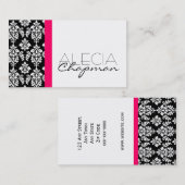 Innenarchitekt-Damast-elegante Visitenkarten Visitenkarte (Vorne/Hinten)