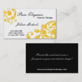 Innenarchitekt-Damast-mit Filigran geschmückte Visitenkarte (Vorne/Hinten)