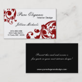 Innenarchitekt-Damast-mit Filigran geschmückte Visitenkarte (Vorne/Hinten)