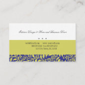 Innenarchitekt-Dekor-Grün-förderndes modernes Visitenkarte (Rückseite)