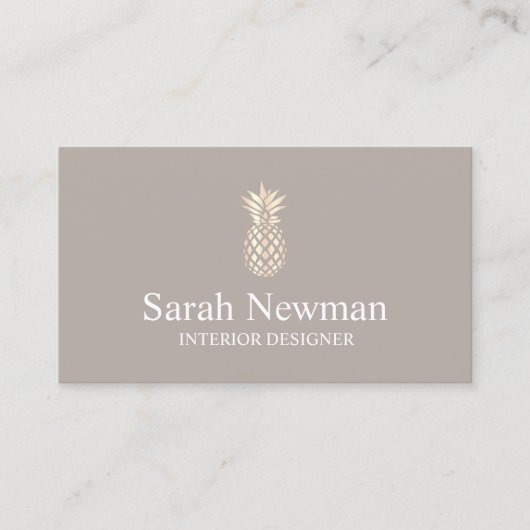 Innenarchitekt der eleganten Rosengoldgrauen Visitenkarte (Vorderseite)