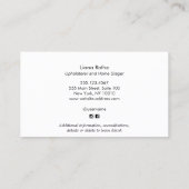 Innenarchitekt Floral Französischer Stuhl Square B Visitenkarte (Rückseite)