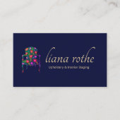 Innenarchitekt Floral Französischer Stuhl Square B Visitenkarte (Vorderseite)