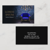 Innenarchitekt-Geschäfts-blaue Stuhl-Karte Visitenkarte (Vorne/Hinten)