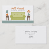 Innenarchitekt - grünes Wohnzimmer-Sofa Visitenkarte (Vorne/Hinten)