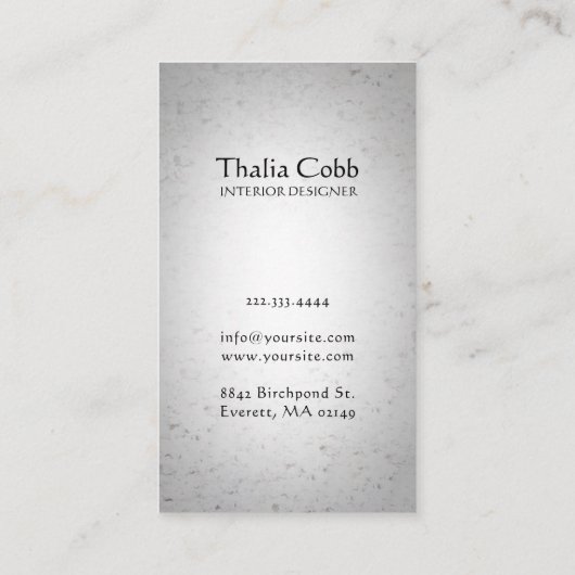Innenarchitekt-Haus-Dekorateur-Visitenkarte Visitenkarte (Rückseite)