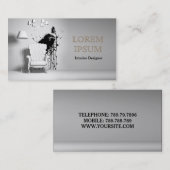Innenarchitekt-hellgraue Stuhl-Karte Visitenkarte (Vorne/Hinten)