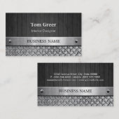 Innenarchitekt - Holz- und Metallaussehen Visitenkarte (Vorne/Hinten)