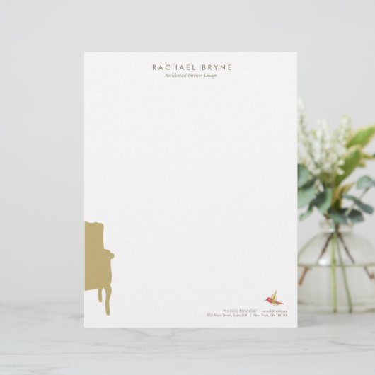 Innenarchitekt Hummingbird Briefkopf (Stehend Vorderseite)