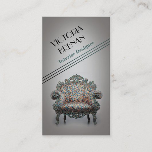 Innenarchitekt-Möbel-Visitenkarte-Schablone Visitenkarte (Vorderseite)