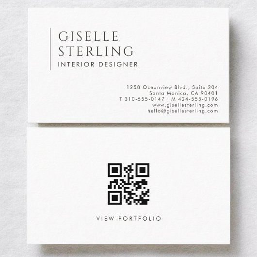 Innenarchitekt Moderner Professioneller QR-Code Visitenkarte
