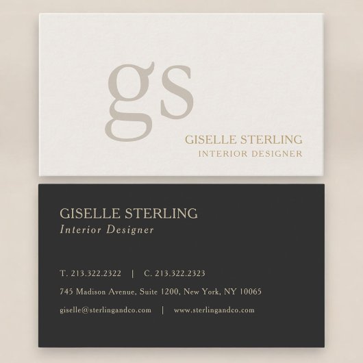 Innenarchitekt Monogramm Professional Visitenkarte