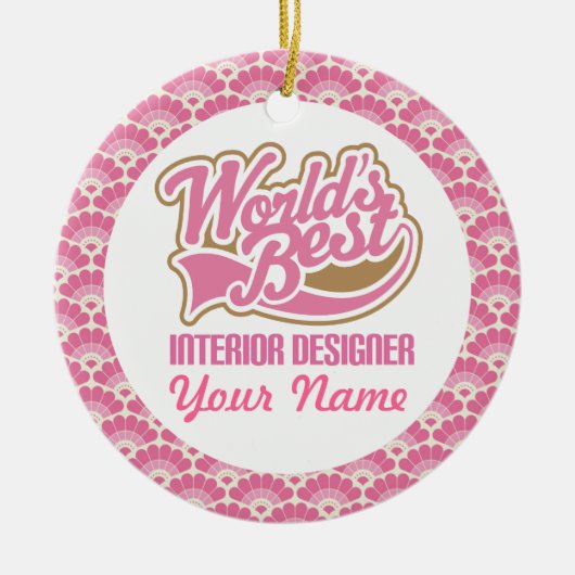 Innenarchitekt-personalisierte Geschenk-Verzierung Keramik Ornament (Vorne)