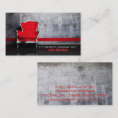 Innenarchitekt-roter Stuhl-Raum-Dekor-lebendes Visitenkarte (Vorne/Hinten)